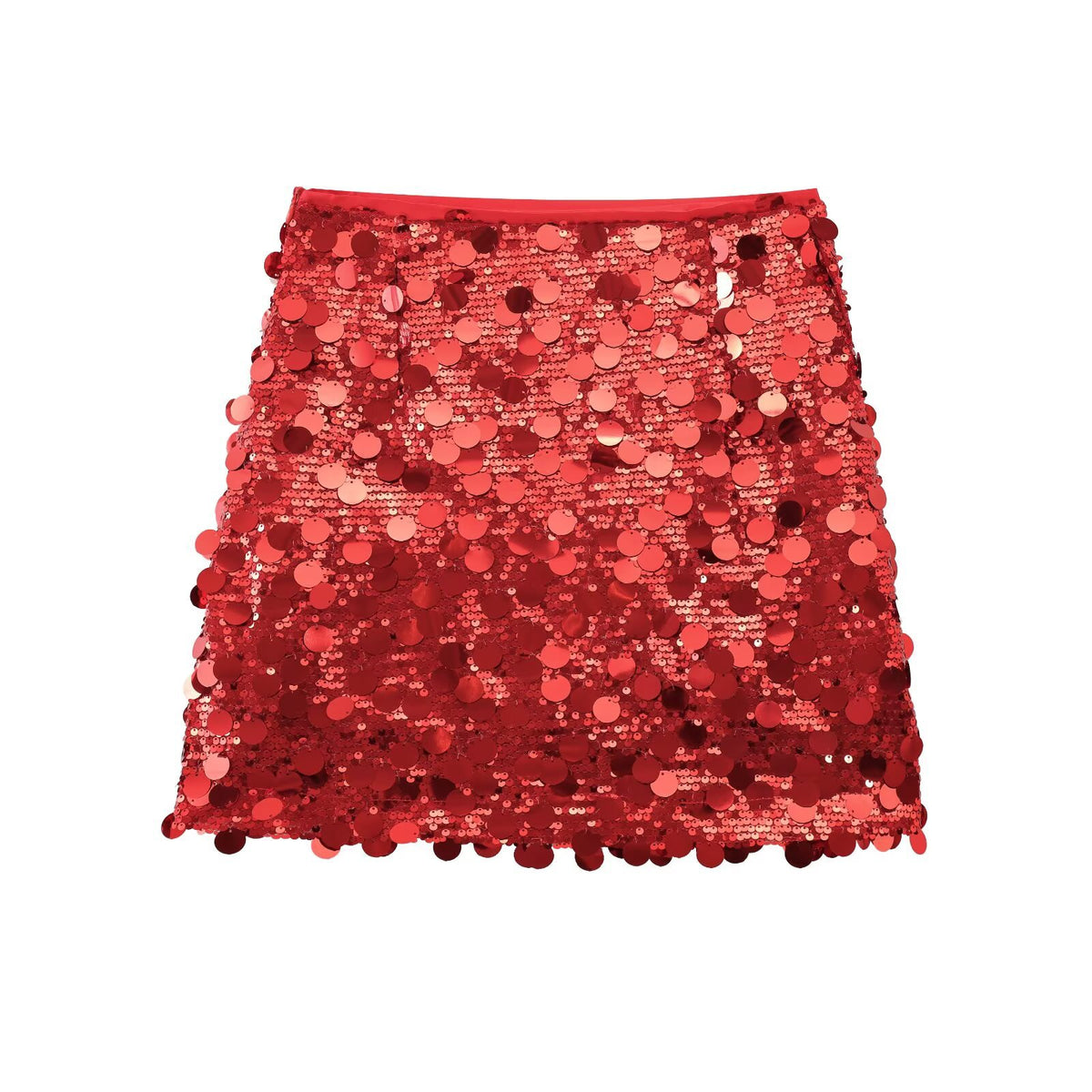 Silver Sequin Mini Skirt