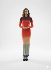 Artistic Ombre Maxi – Bodycon Fit Dress