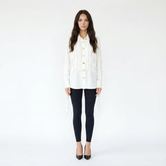 Long Sleeve Shirt with Chest and Cuff Tassel Detail