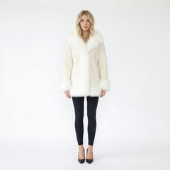 Faux Fur Trim High Neck Winter Coat