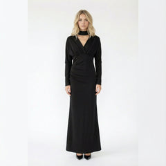 Long Sleeve Cowl Neck Maxi Dress