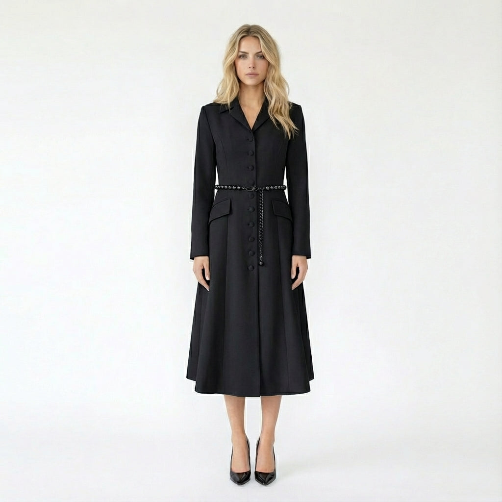 Slim Fit Long Sleeve Belted Trench Coat