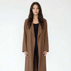 Draped Waterfall Collar Longline Jacket
