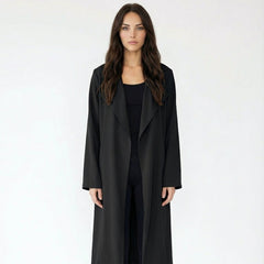 Draped Waterfall Collar Longline Jacket