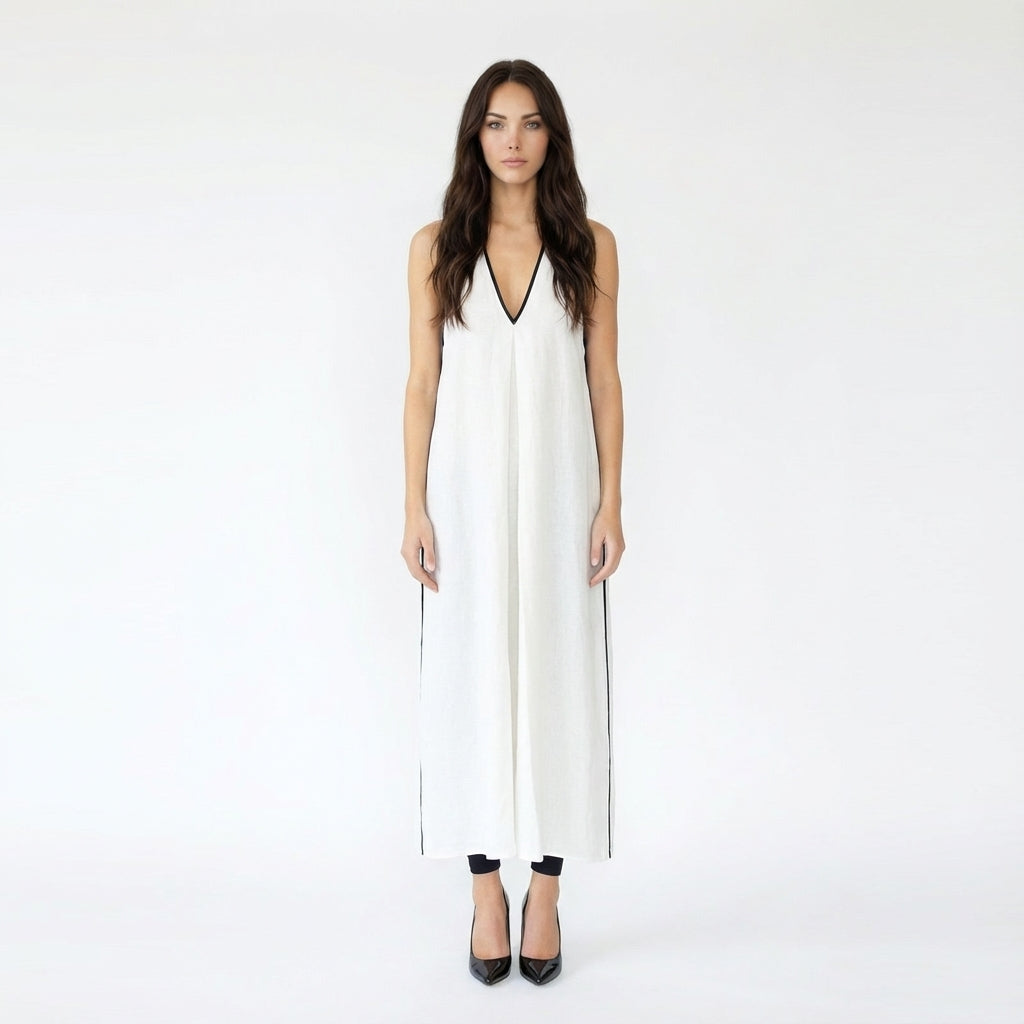 Elegant Long V-Neck Tunic