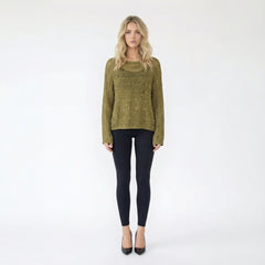 Fringed Textured Knit Boat-Neck Sweater