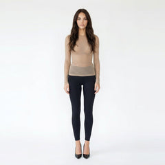 Rhinestone Embellished Mesh Long Sleeve Top