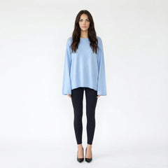 Oversized Boat Neck Drop-Shoulder Knit Sweater