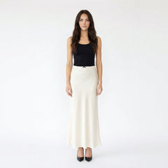 Satin A-Line Midi Skirt