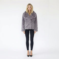 Oversized Faux Fur Lapel Jacket