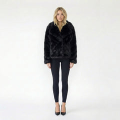 Oversized Faux Fur Lapel Jacket