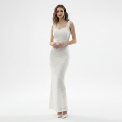 Lace - Detailed Backless Maxi Dress