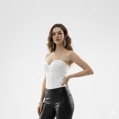 White Strapless Mini Dress