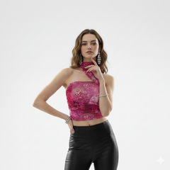 Leopard Print Tie - Up Crop Top