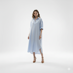 Minimalist Oversized Longline Shirt Dress