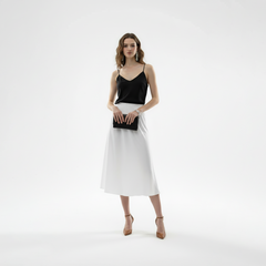 Chic White Flowy Skirt