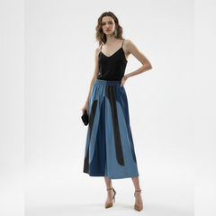 Retro Patchwork Wide-Leg Denim Pants