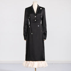 Black Embellished Long Blazer Dress