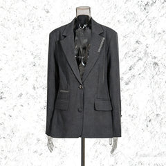 Two button embroidered long sleeved silhouette suit jacket